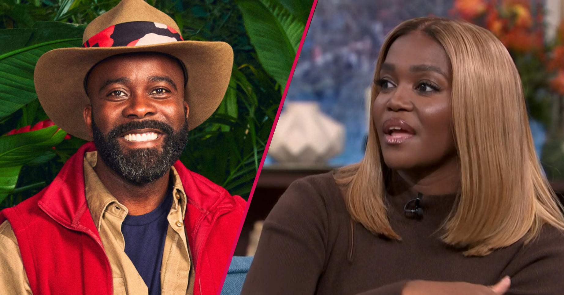 Oti Mabuse speaking on This Morning and Melvin Odoom in his jungle uniform