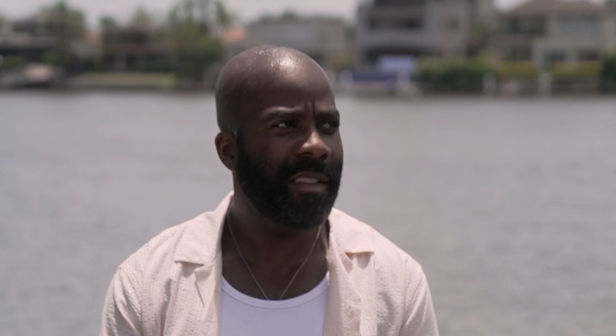 Melvin Odoom looking confused on I'm A Celebrity Coming Out