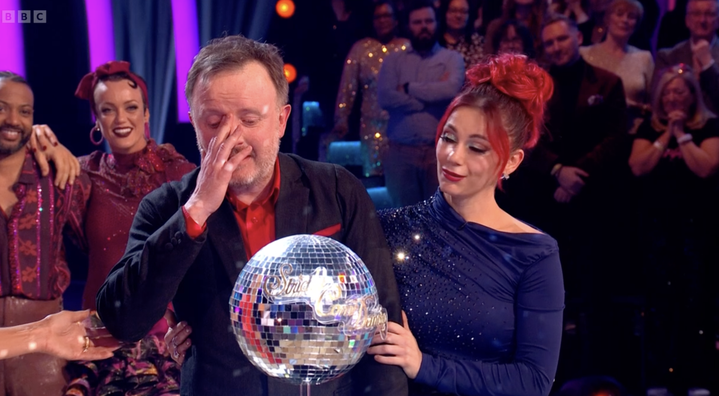 Chris and Dianne on Strictly embracing and crying
