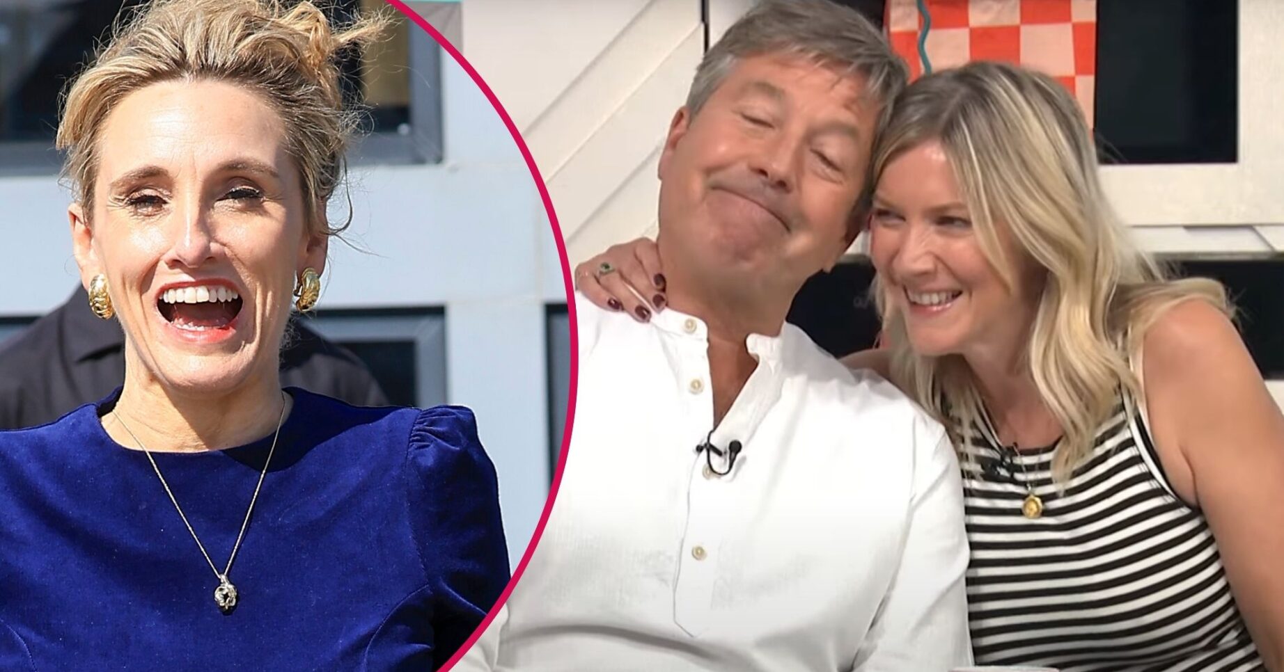 Split image of Grace Dent (left), John Torode and his wife Lisa (right)