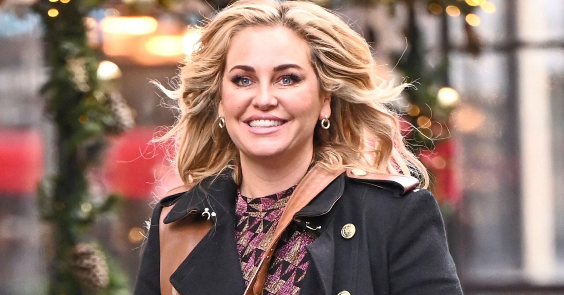 Josie Gibson smiling outside TV studios