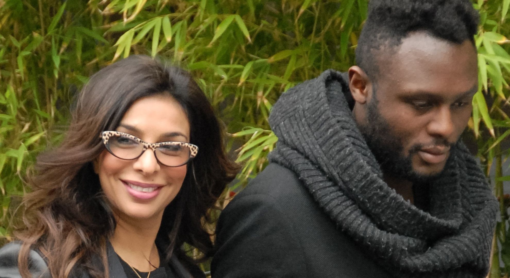 Shobna and her ex boyfriend smiling