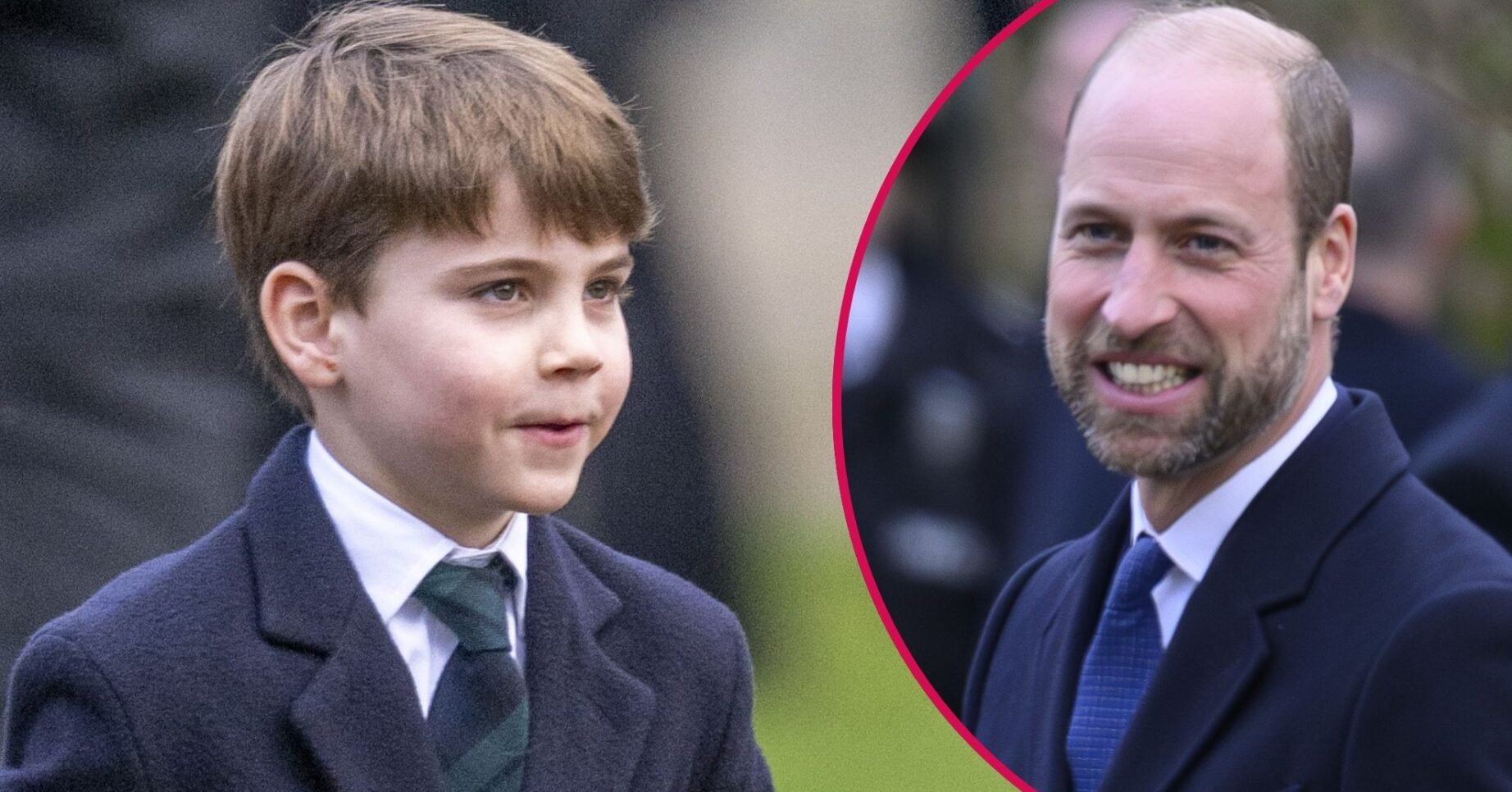 ED! composite of Prince Louis and Prince William smiling during Christmas Day walkabout