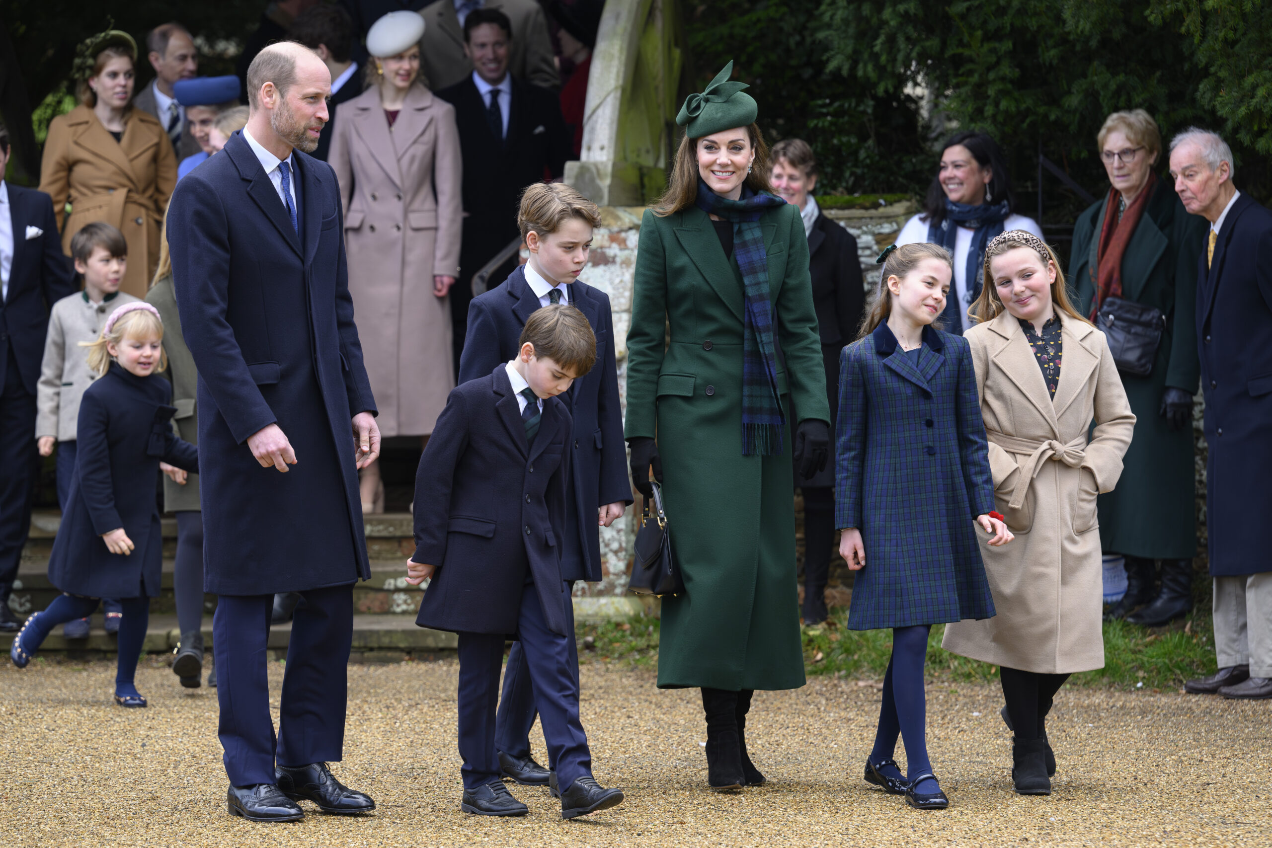 Princess Kate and Prince William at a Christmas service at St. Mary Magdalene Church on the Sandringham estate
