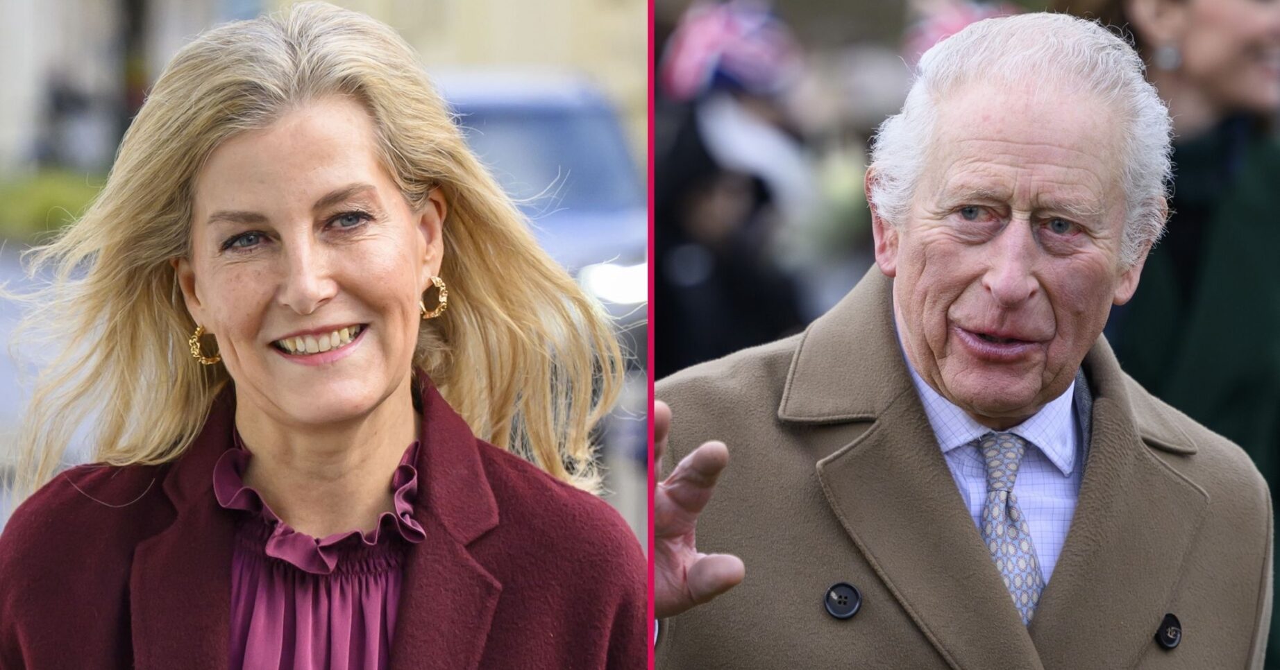 ED! composite of Sophie, Duchess of Edinburgh, and King Charles at royal event and on Christmas Day