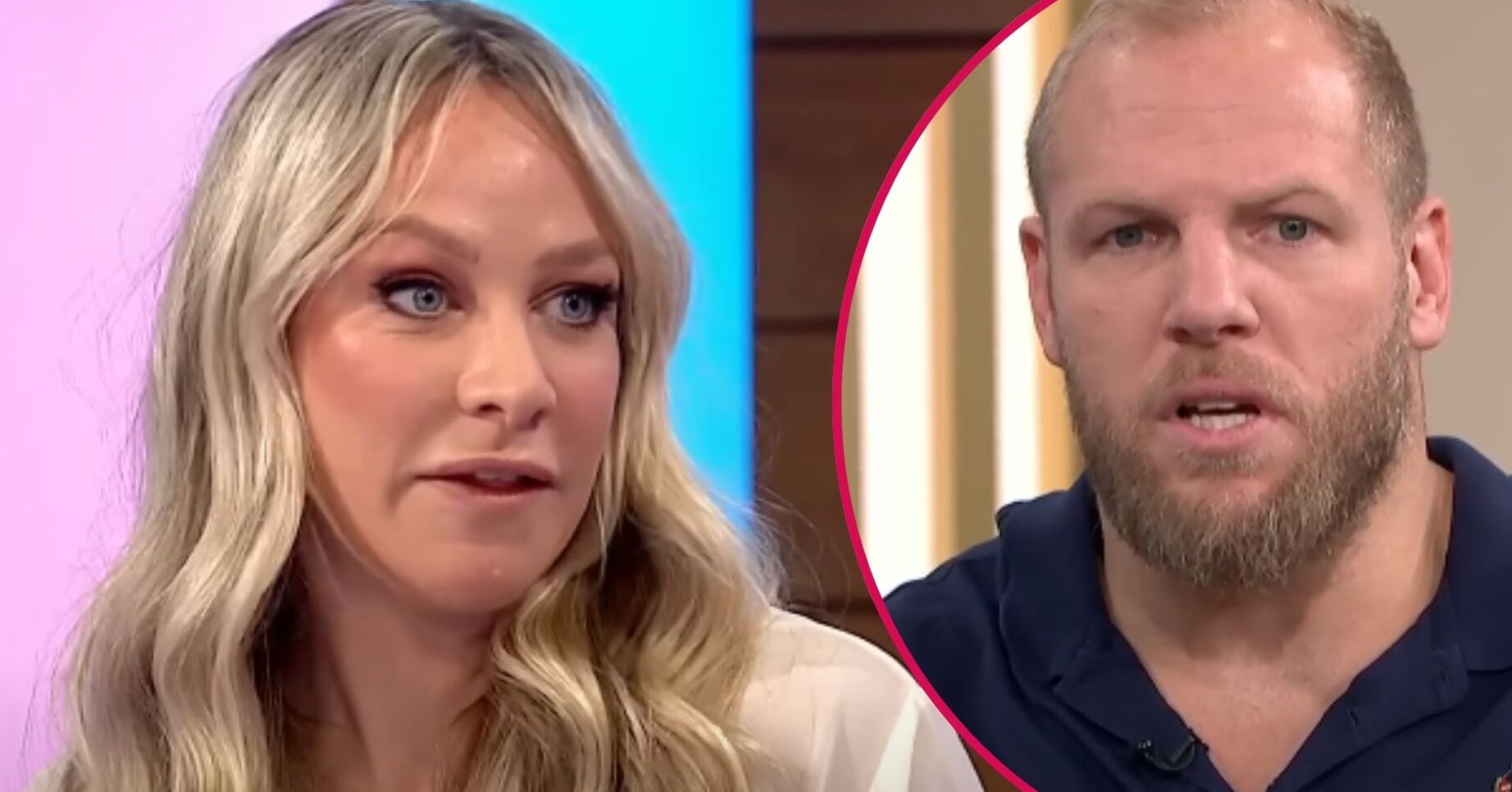 ED! composite of Chloe Madeley on Loose Women and James Haskell on This Morning