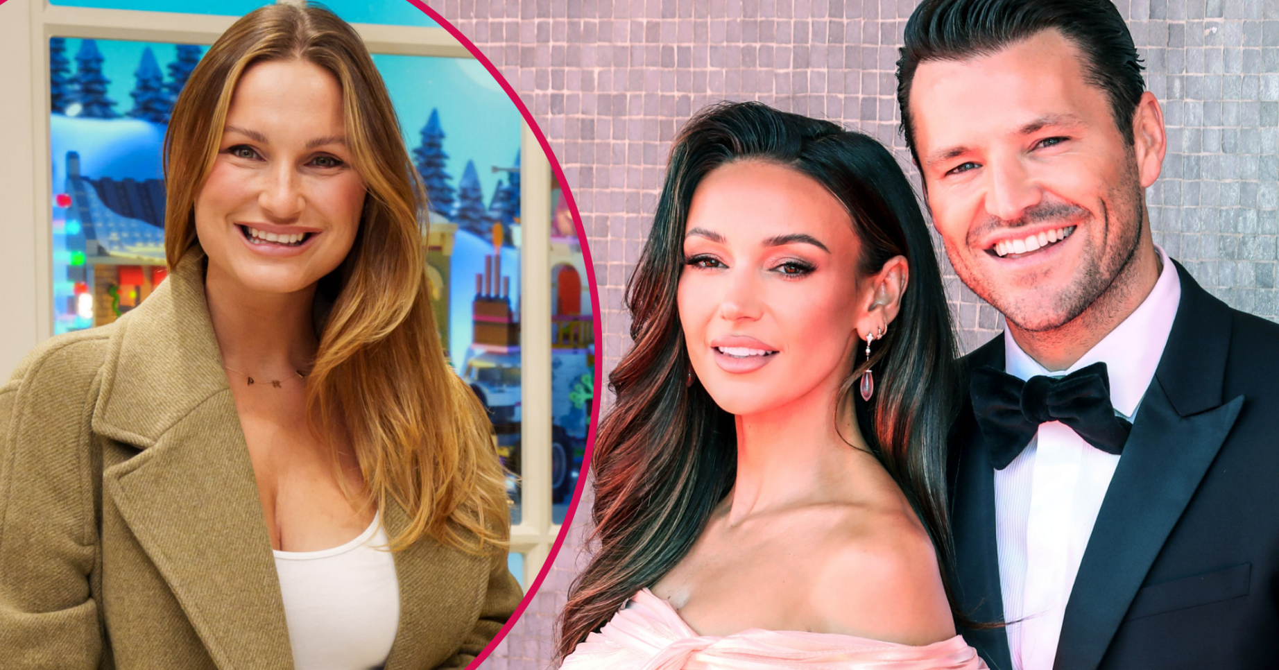 Michelle Keegan and Mark Wright and Sam Faiers inset