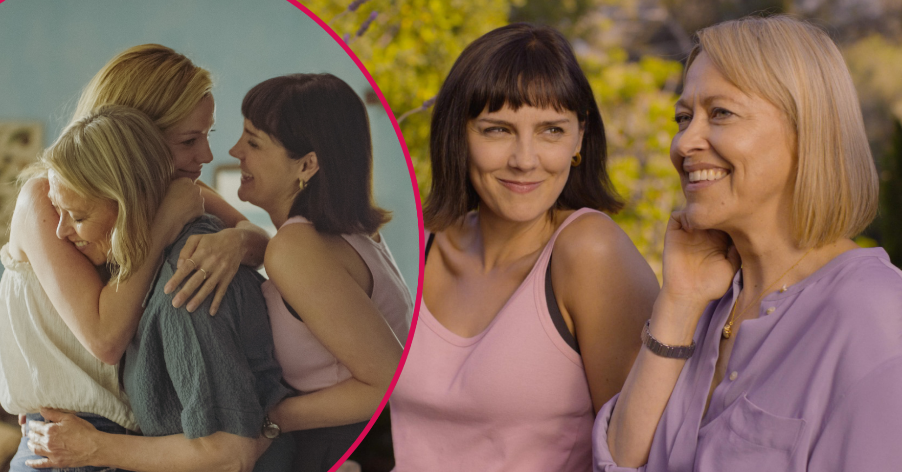 The Defoe sisters from The Split smiling and cuddling