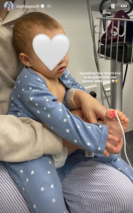 Screenshot from Karren Brady's daughter's Instagram depicting her grandson