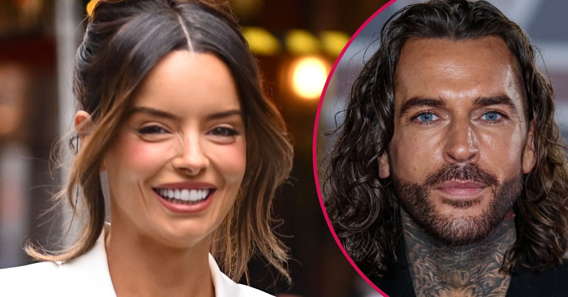 Split image of Maura Higgins (left) and Pete Wicks (right)