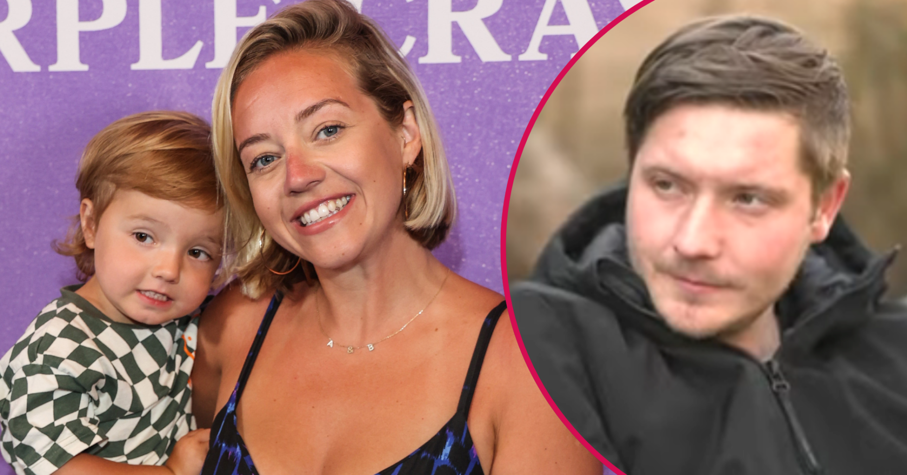 Kelsey Parker and her son and her new boyfriend inset