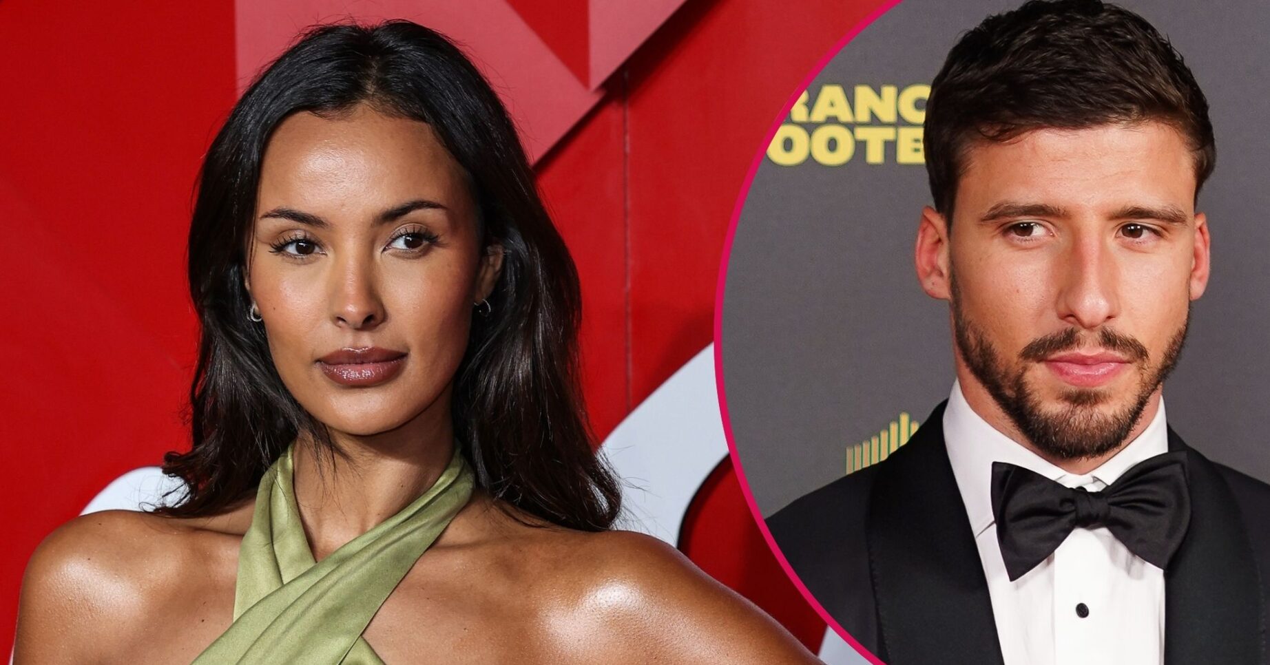 Split image of Maya Jama (left) and Ruben Dias (right)