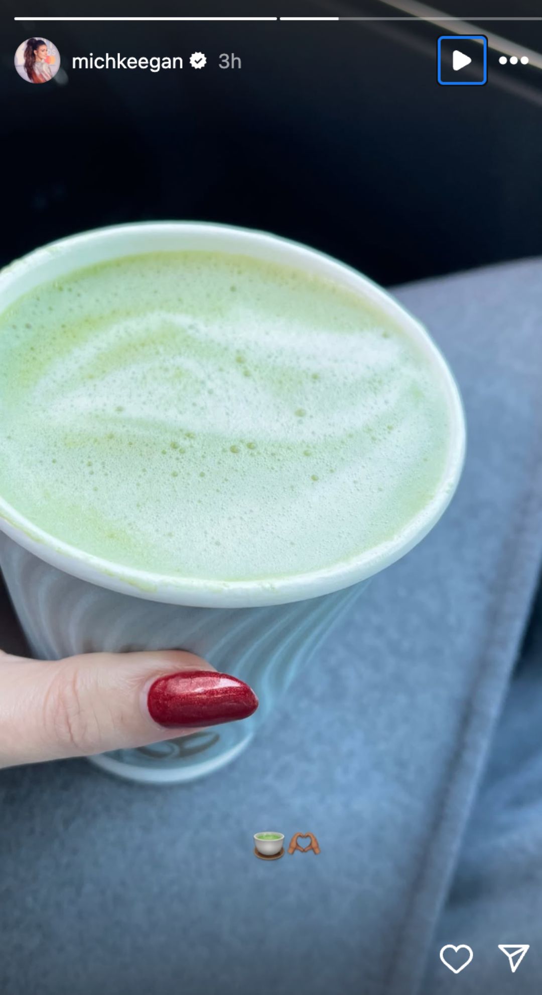 Michelle Keegan's matcha latte
