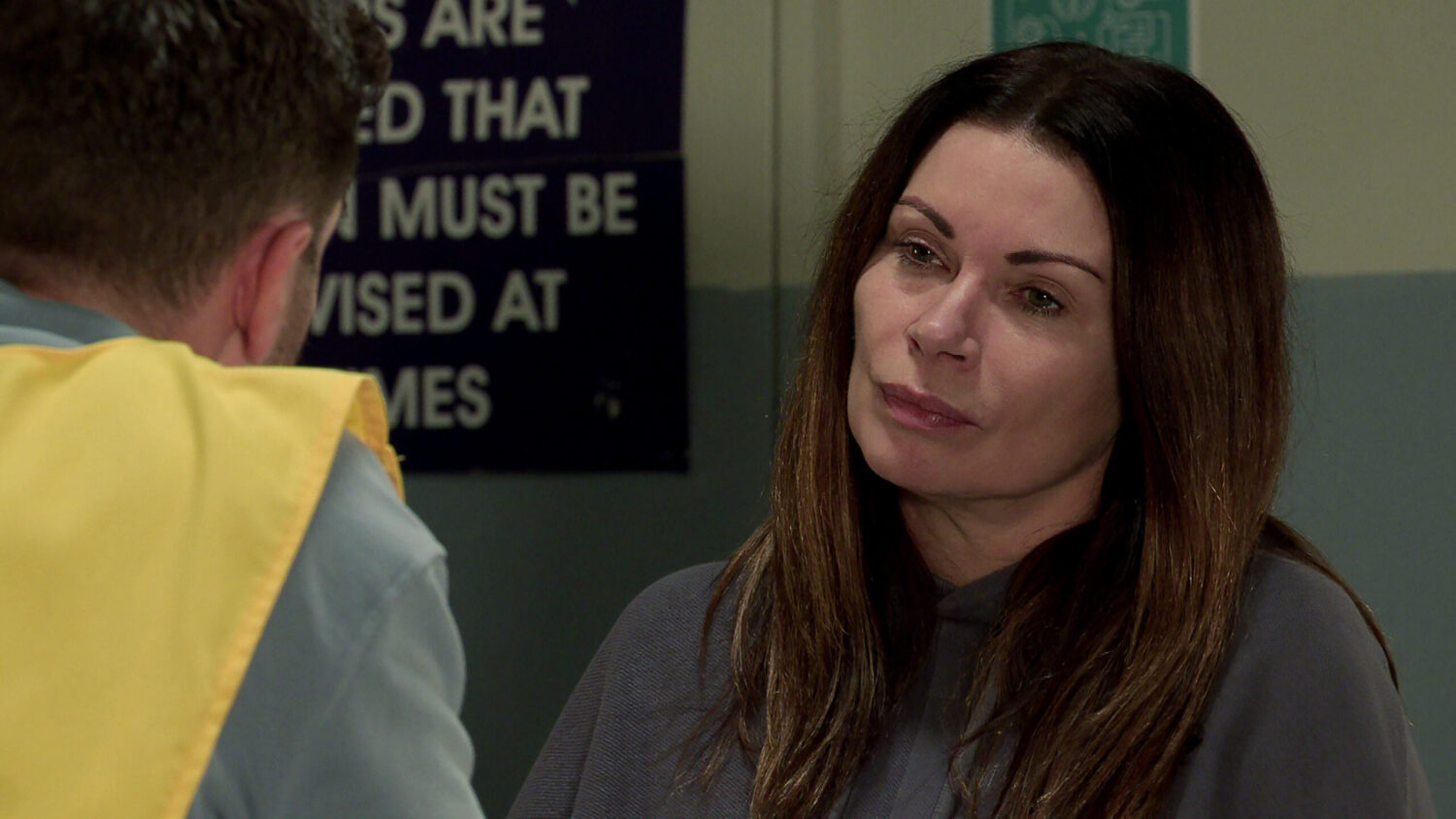 Coronation Street Carla in prison with Rob