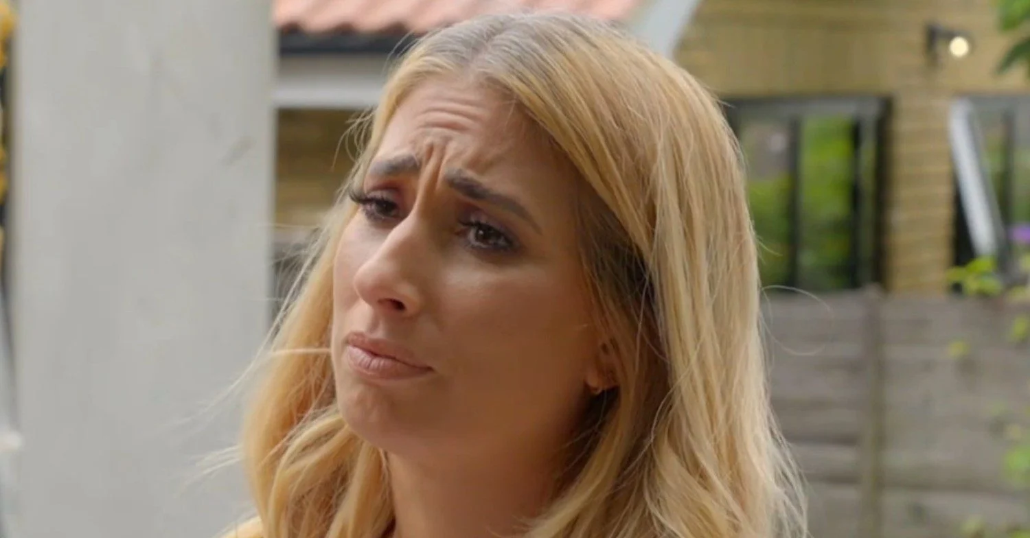 Stacey Solomon frowning