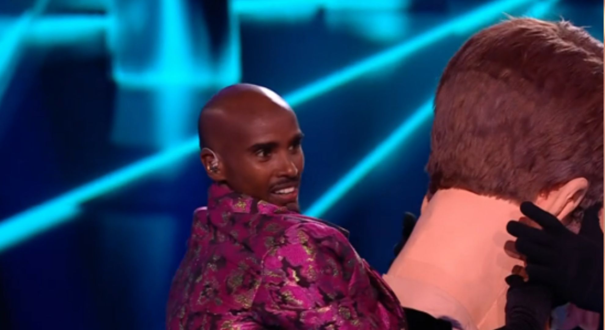 Mo Farah unmasked as Giant Joel