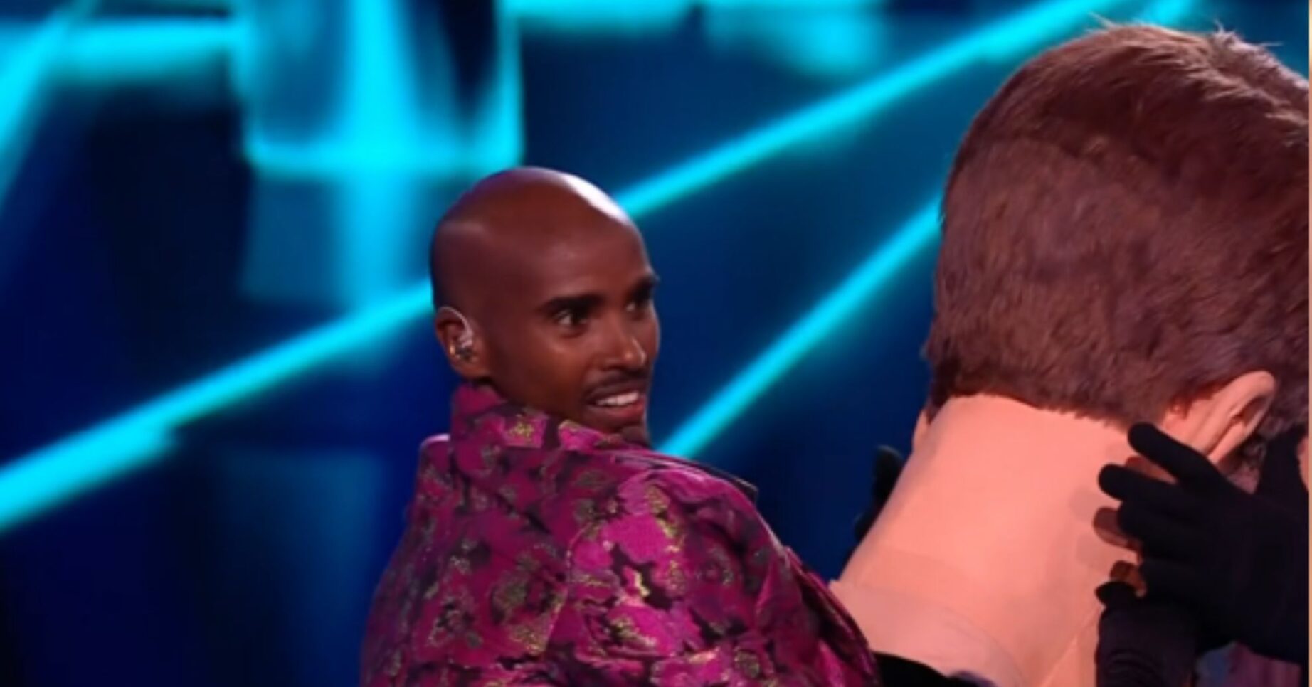 Mo Farah unmasked as Giant Joel