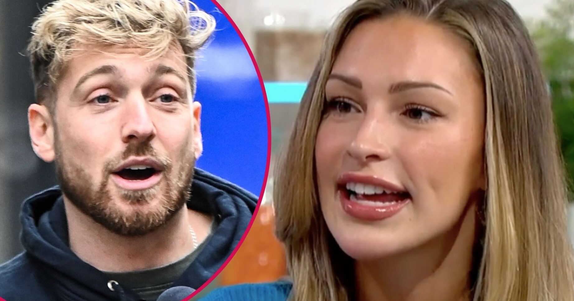 Sam and Zara looking serious