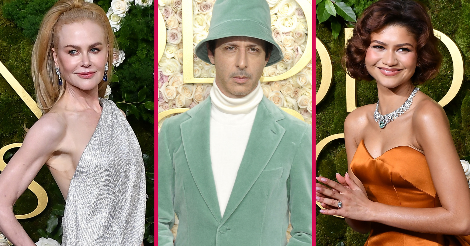 Nicole Kidman, Jeremy Strong and Zendaya at the Golden Globes