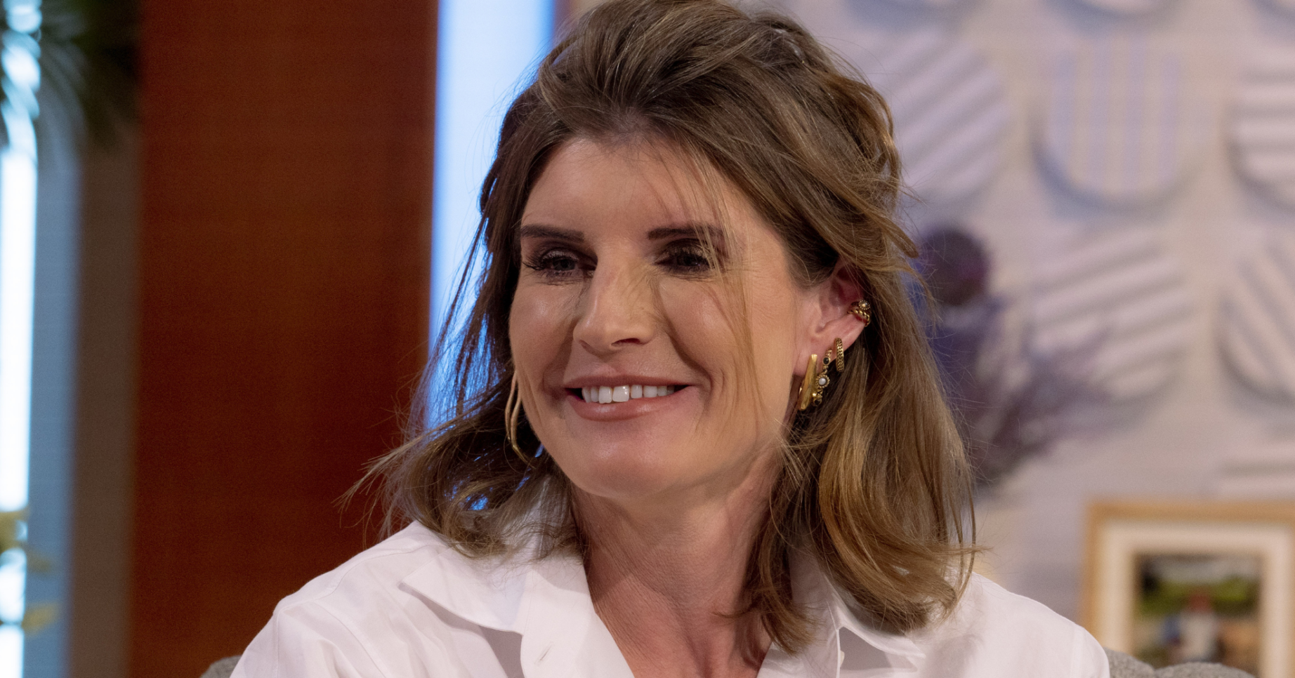 Amanda Owen smiling on This Morning in a white shirt