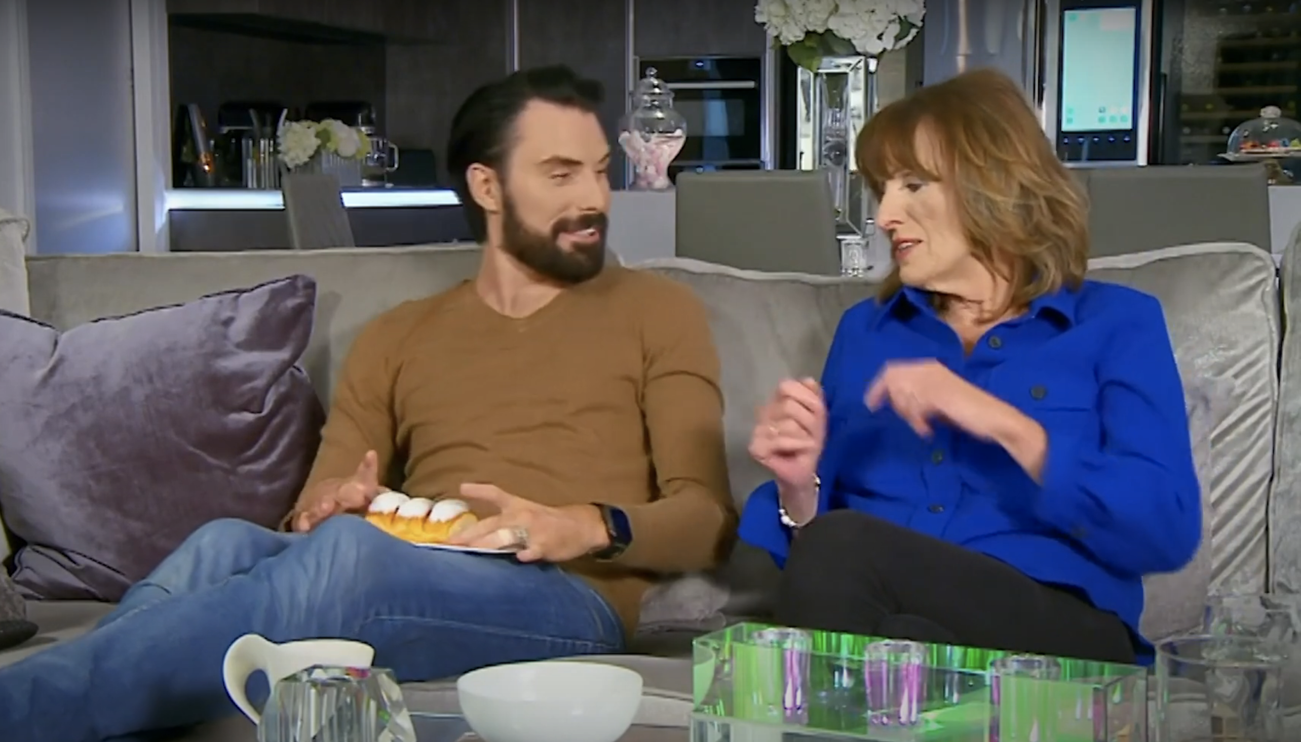 Rylan Clark and his mum Linda on Celebrity Gogglebox