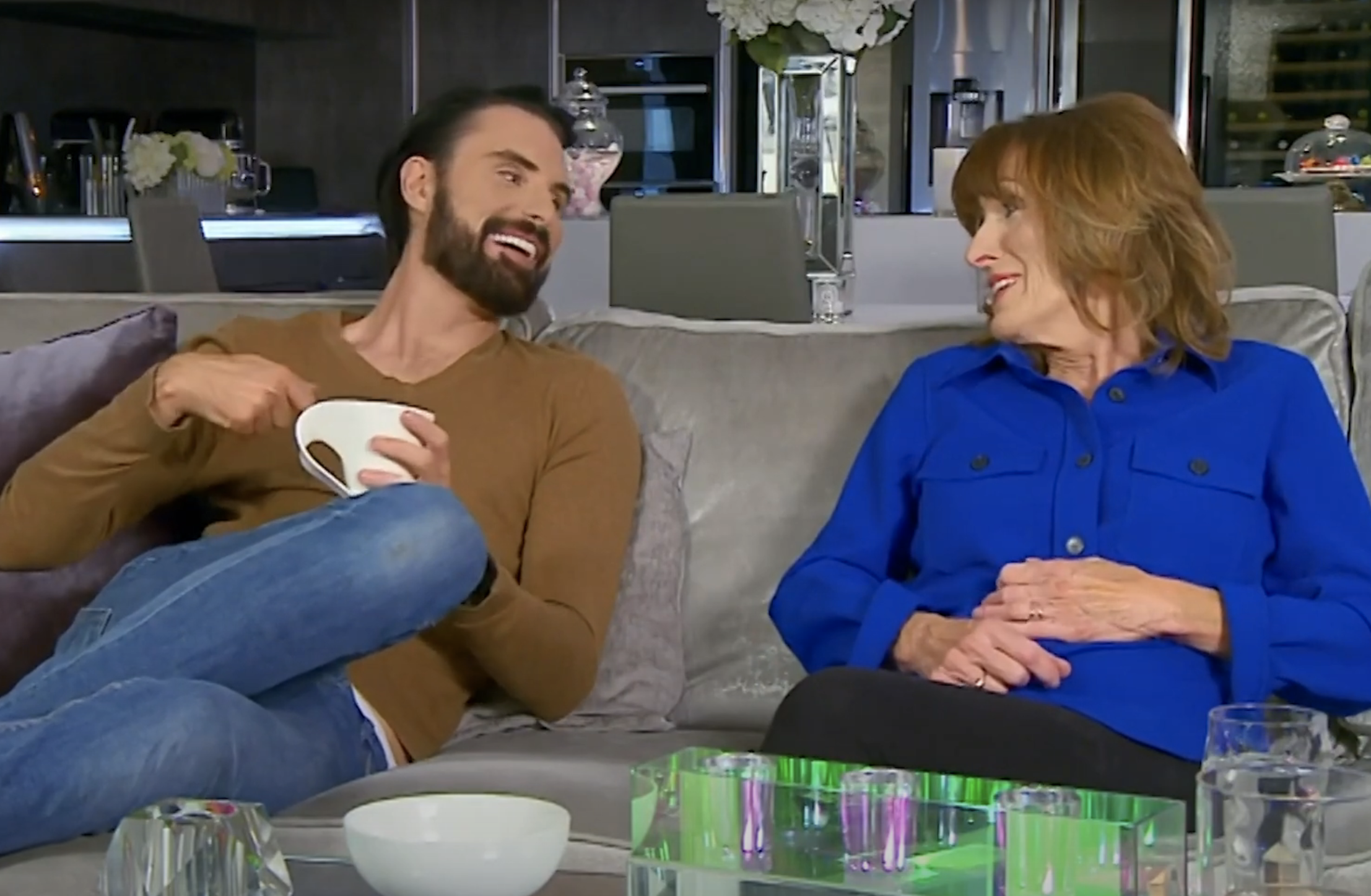 Rylan Clark and his mum Linda on Celebrity Gogglebox