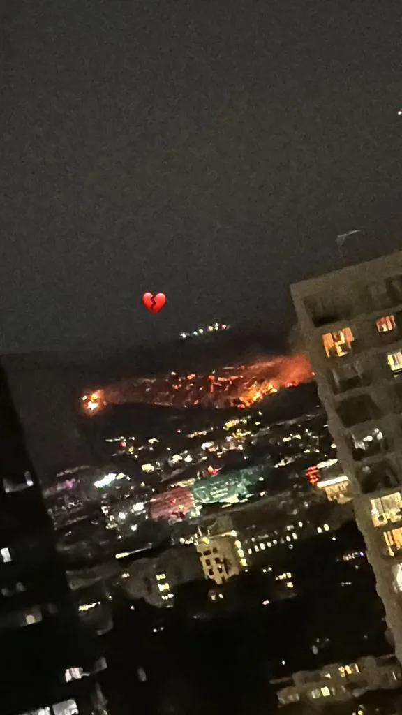 Brooklyn Beckham posted a photo of the wildfires from his apartment