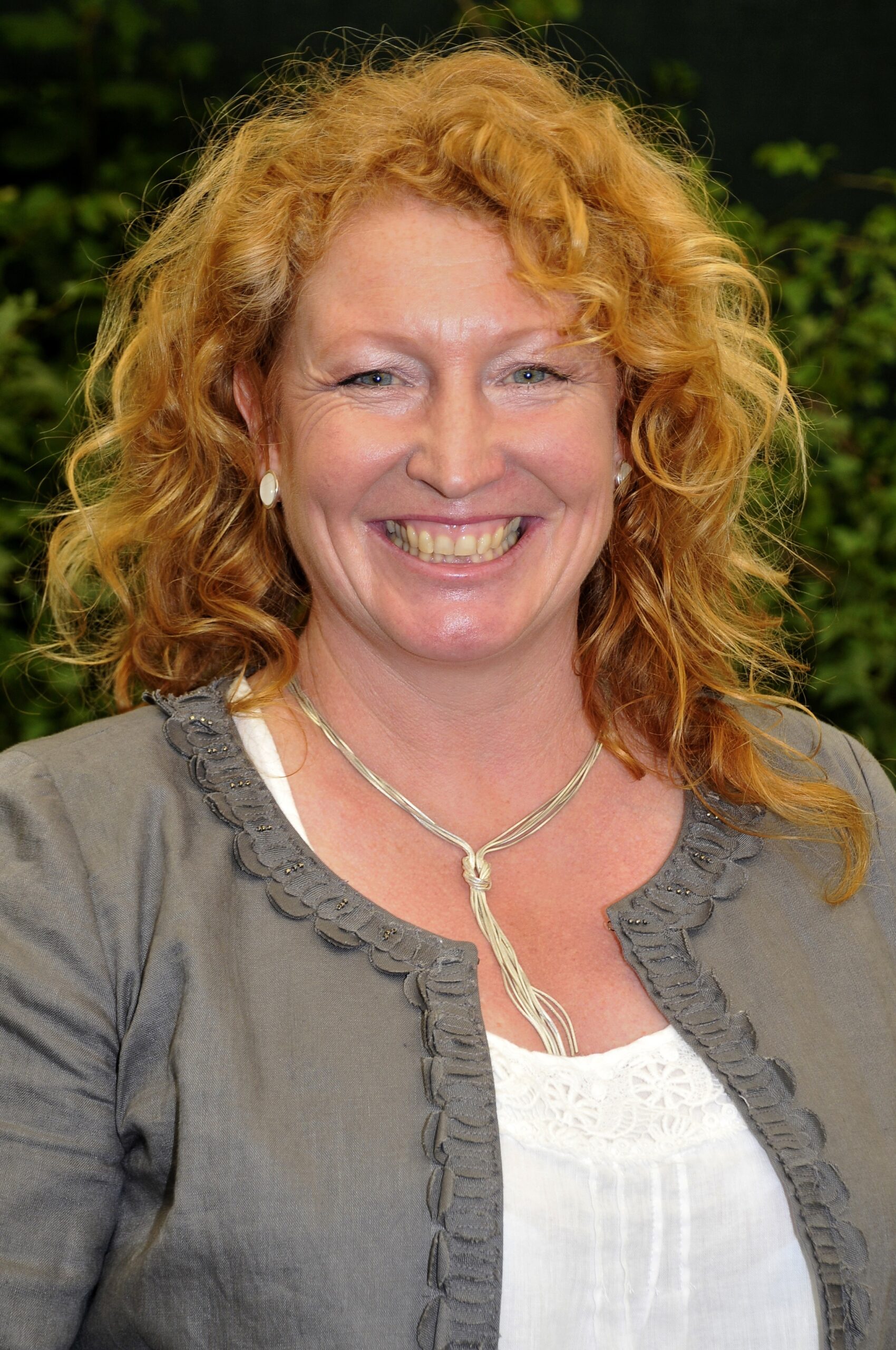 Charlie Dimmock with her distinctive ginger hair and wide grin
