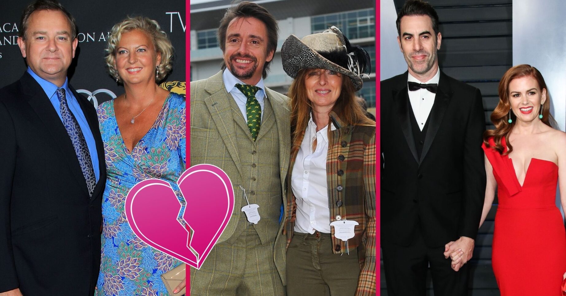 Hugh Bonneville and Lulua Williams, Mindy and Richard Hammond, Sacha Baron Cohen and Isla Fisher, broken-heart emoji, Entertainment Daily composite