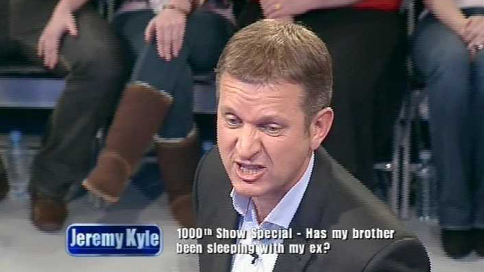 Jeremy Kyle snarling on his TV show