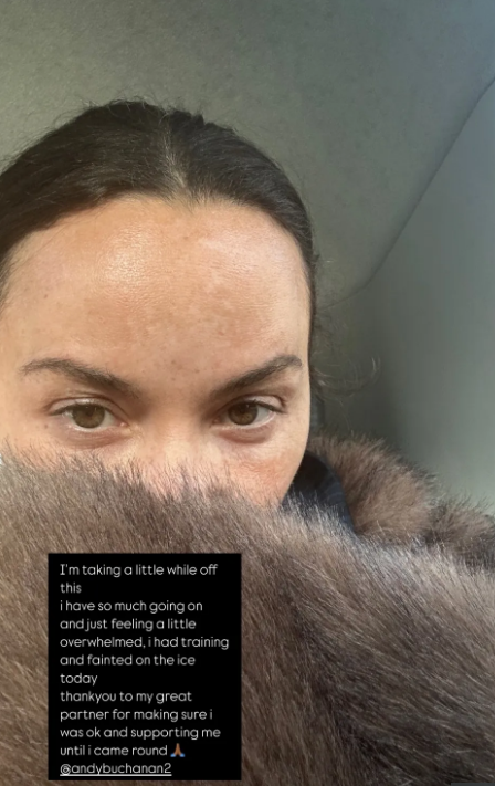 Chelsee Healey hiding her face on her Instagram story