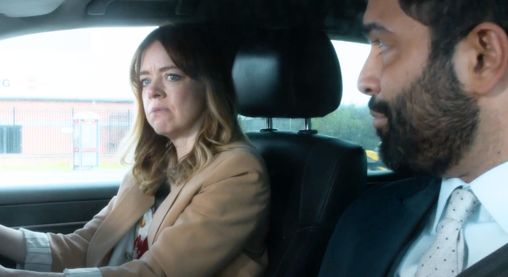 Coronation Street's Imran and Toyah in a car