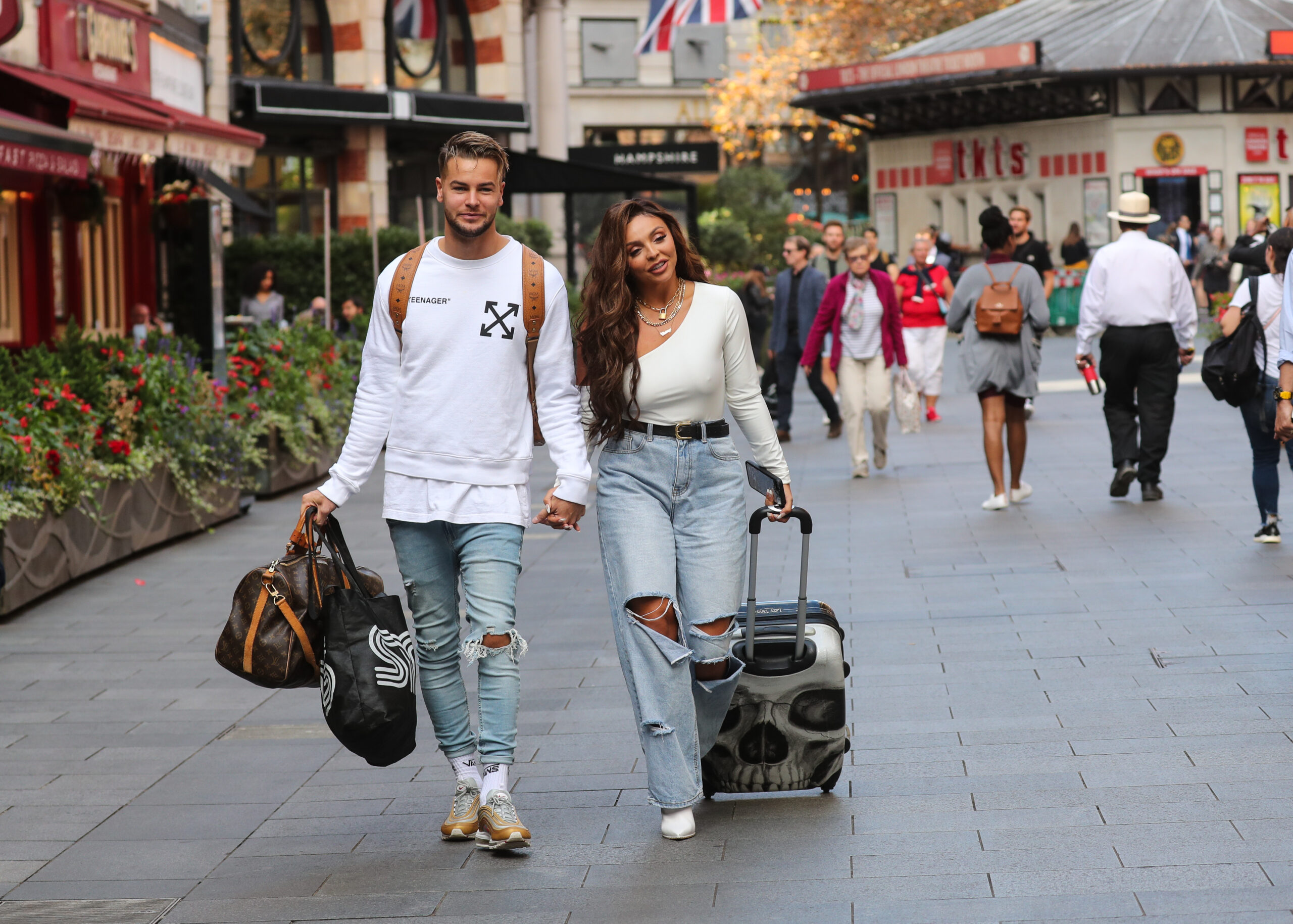 Jesy Nelson and Chris Hughes out walking