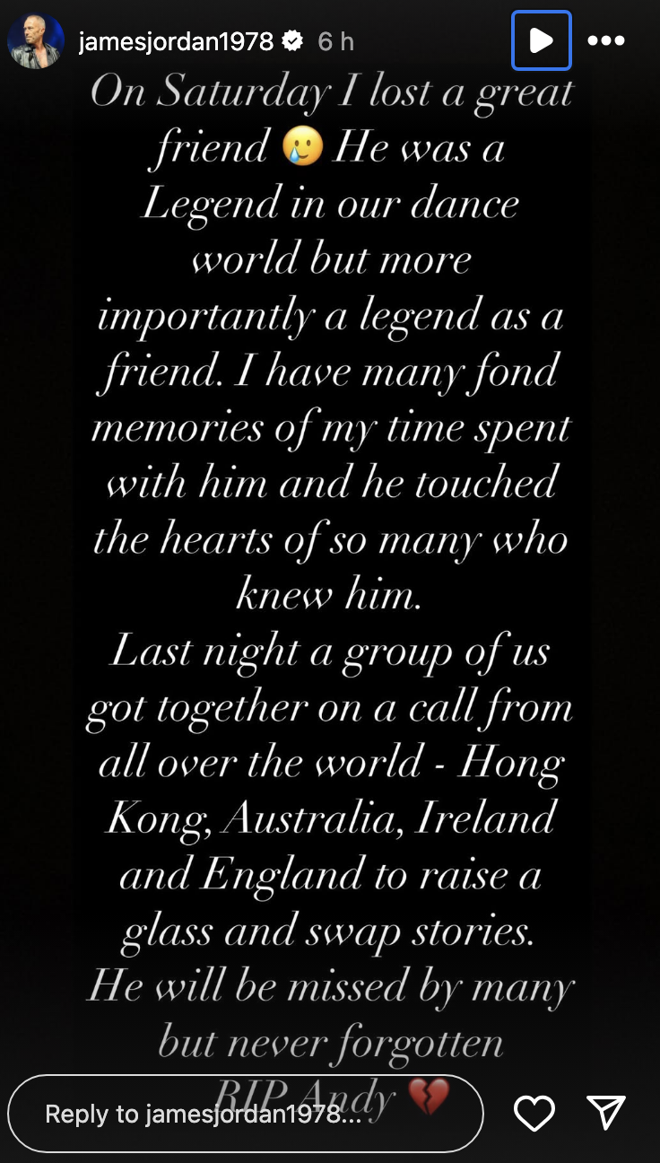 James Jordan Instagram story