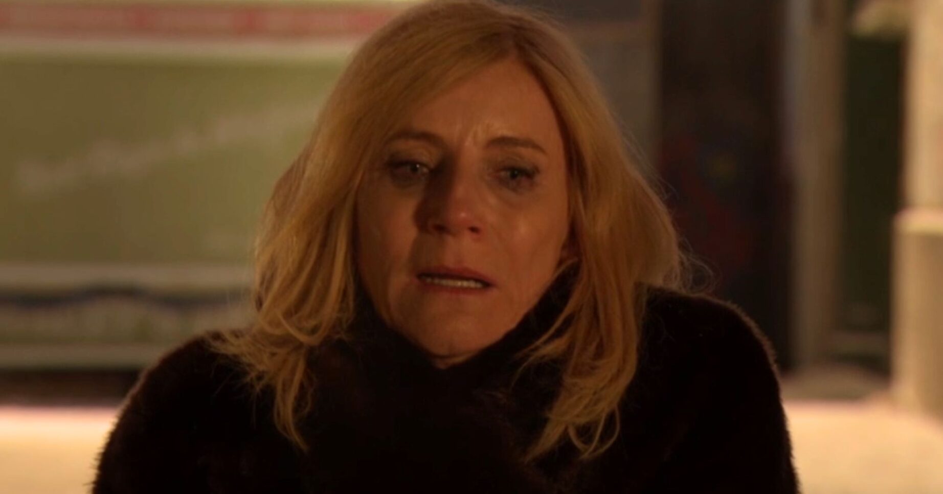 Cindy looks shocked on EastEnders (Credit: BBC)