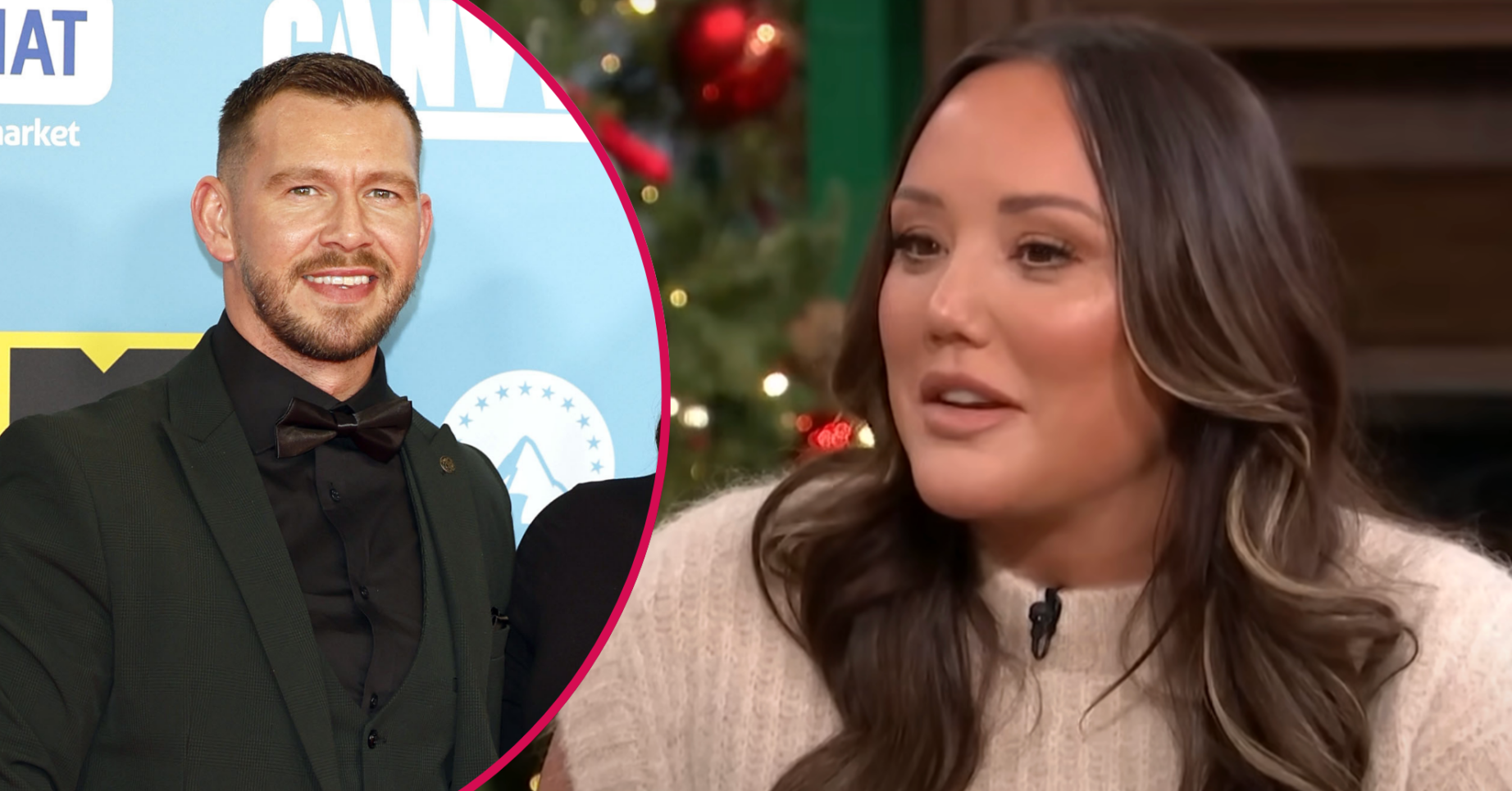 Jake Ankers smiling / Charlotte Crosby speaking on This Morning