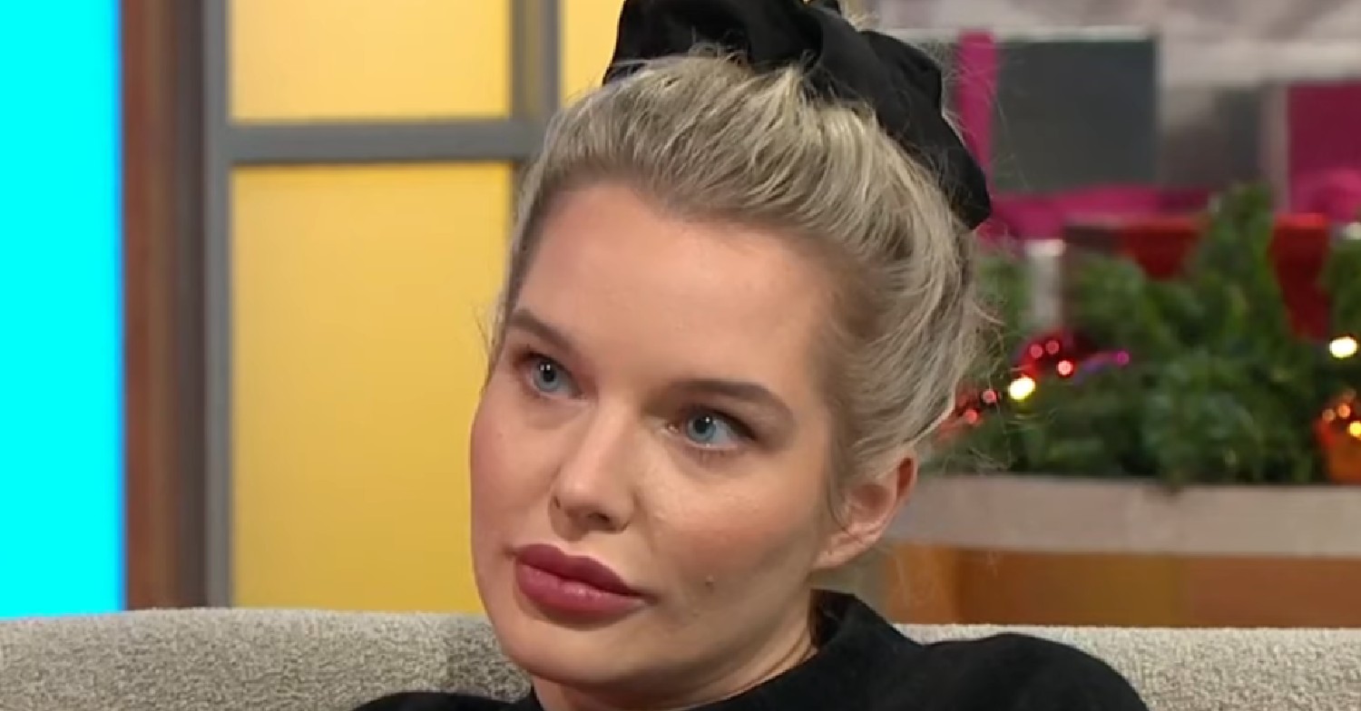 Helen Flanagan with a serious expression