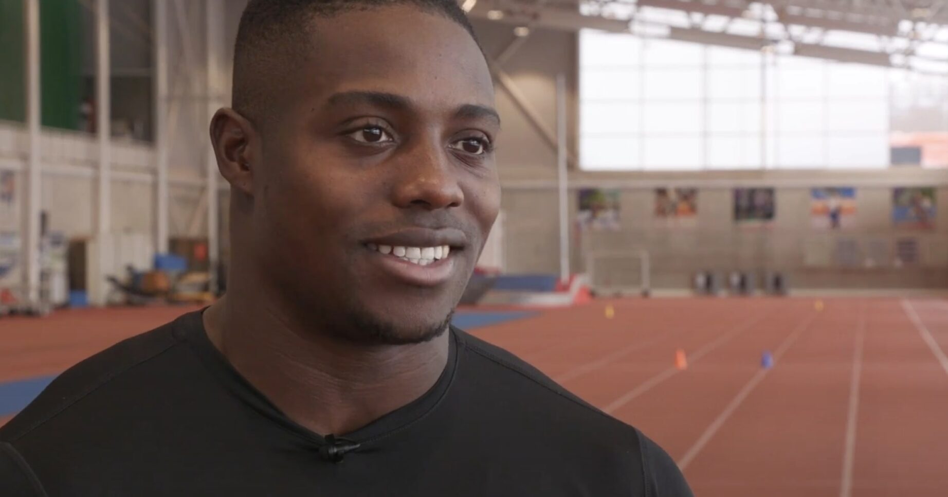 Harry Aikines-Aryeetey in a fitness video for Loughborough University