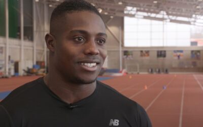 Harry Aikines-Aryeetey in a fitness video for Loughborough University