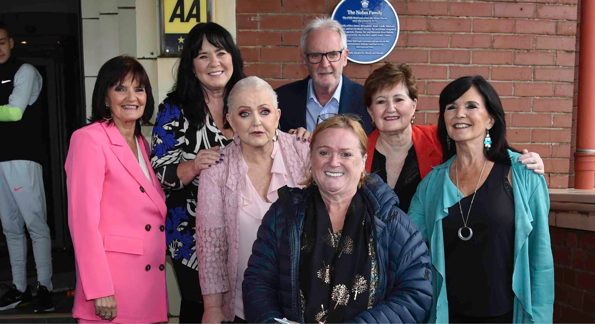 The Nolans unveiling a plaque in 2023