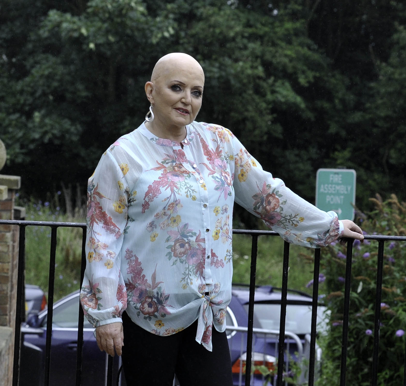 Linda Nolan in a floral top