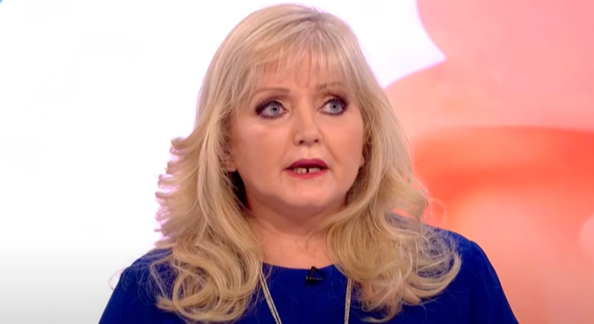 Linda Nolan wears a blue top on Loose Women