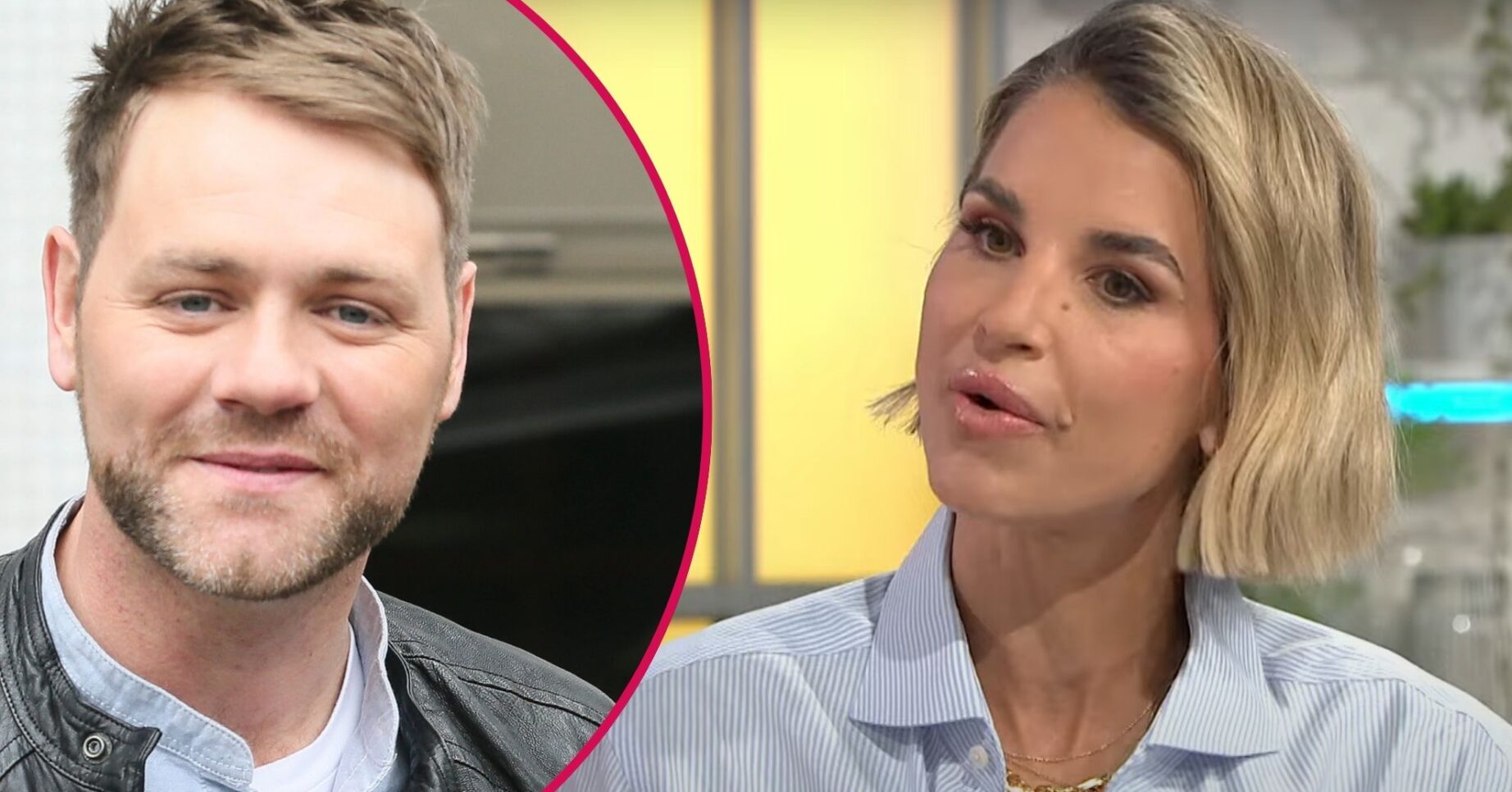 Split image of Brian McFadden (left) and Vogue Williams (right)