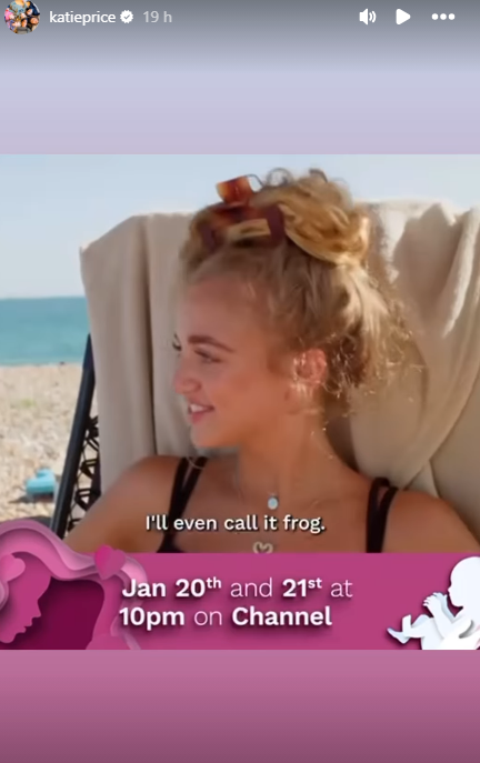 Screenshot from Katie Price's Instagram story depicting her daughter Princess