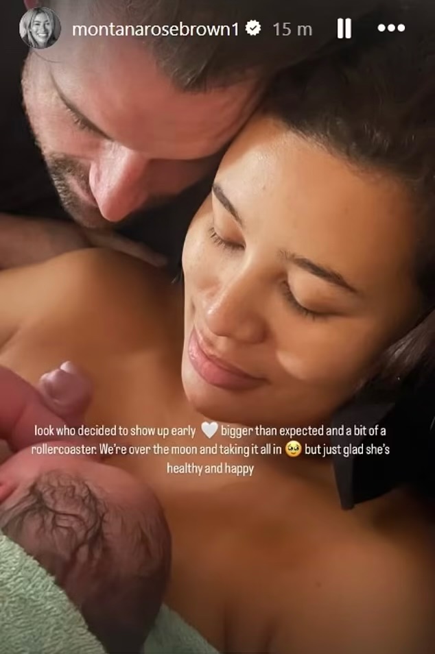 Montana Brown and new baby