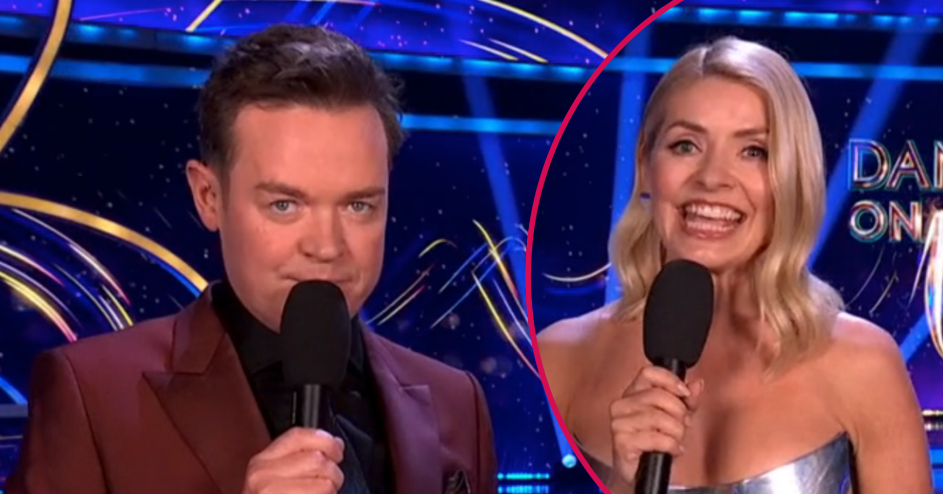 Stephen Mulhern and Holly Willoughby hosting Dancing On Ice