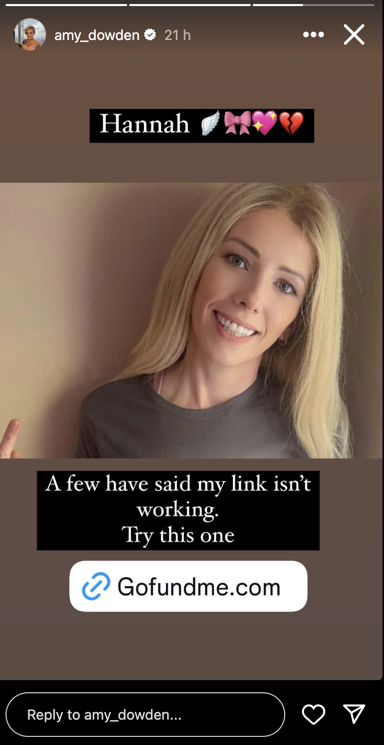 Amy dowden shares Instagram tribute to friend who passed away 