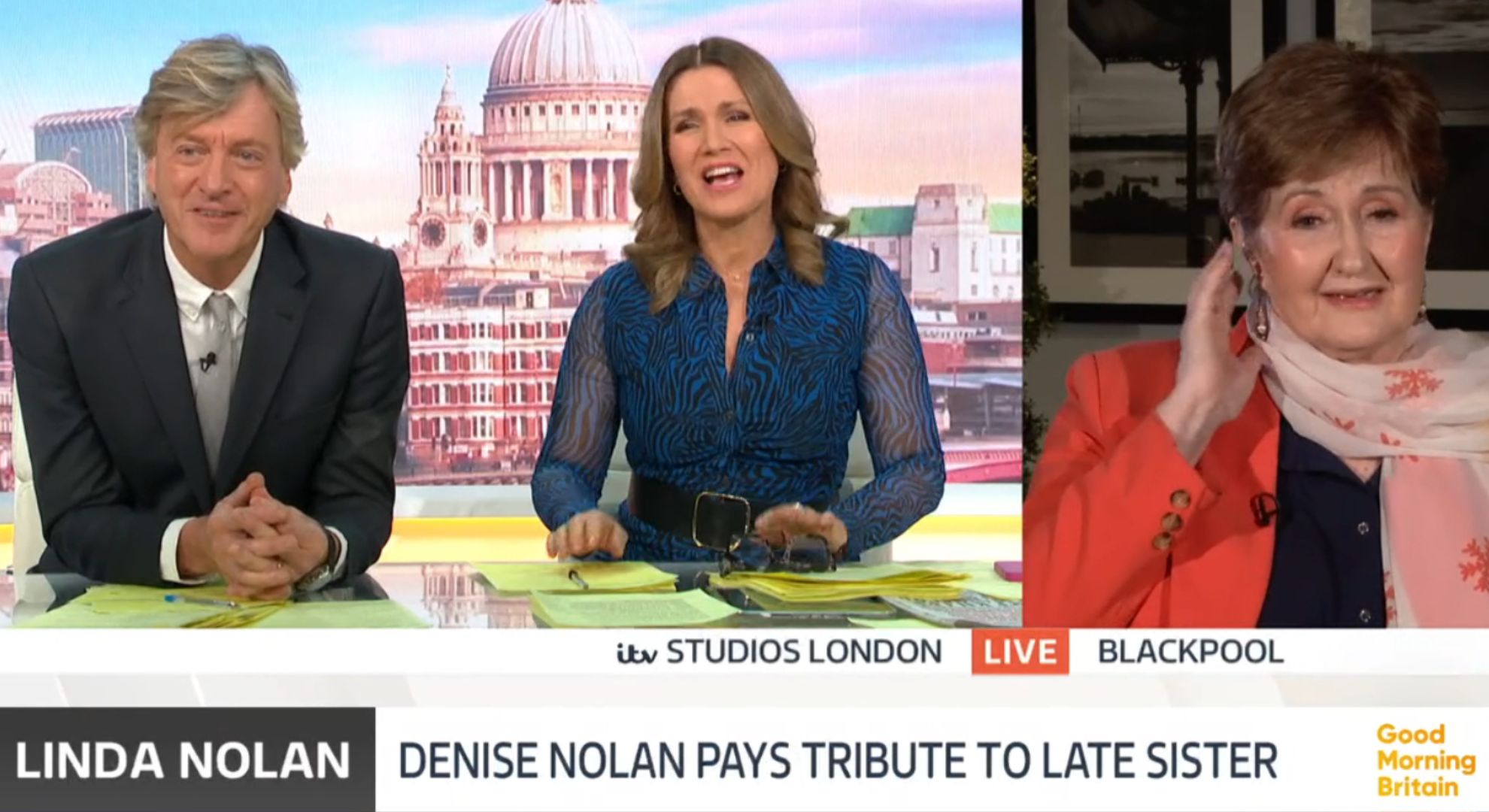 Richard Madeley, Susanna Reid and Denise Nolan on GMB