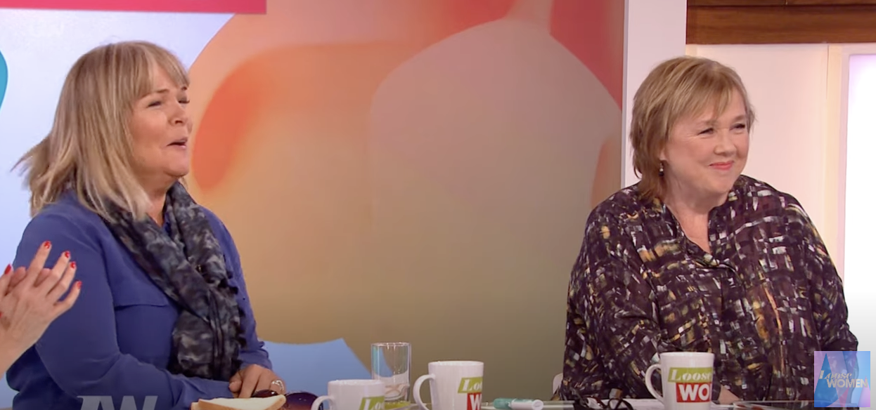 Linda Robson and Pauline Quirke sitting beside each other on Loose Women