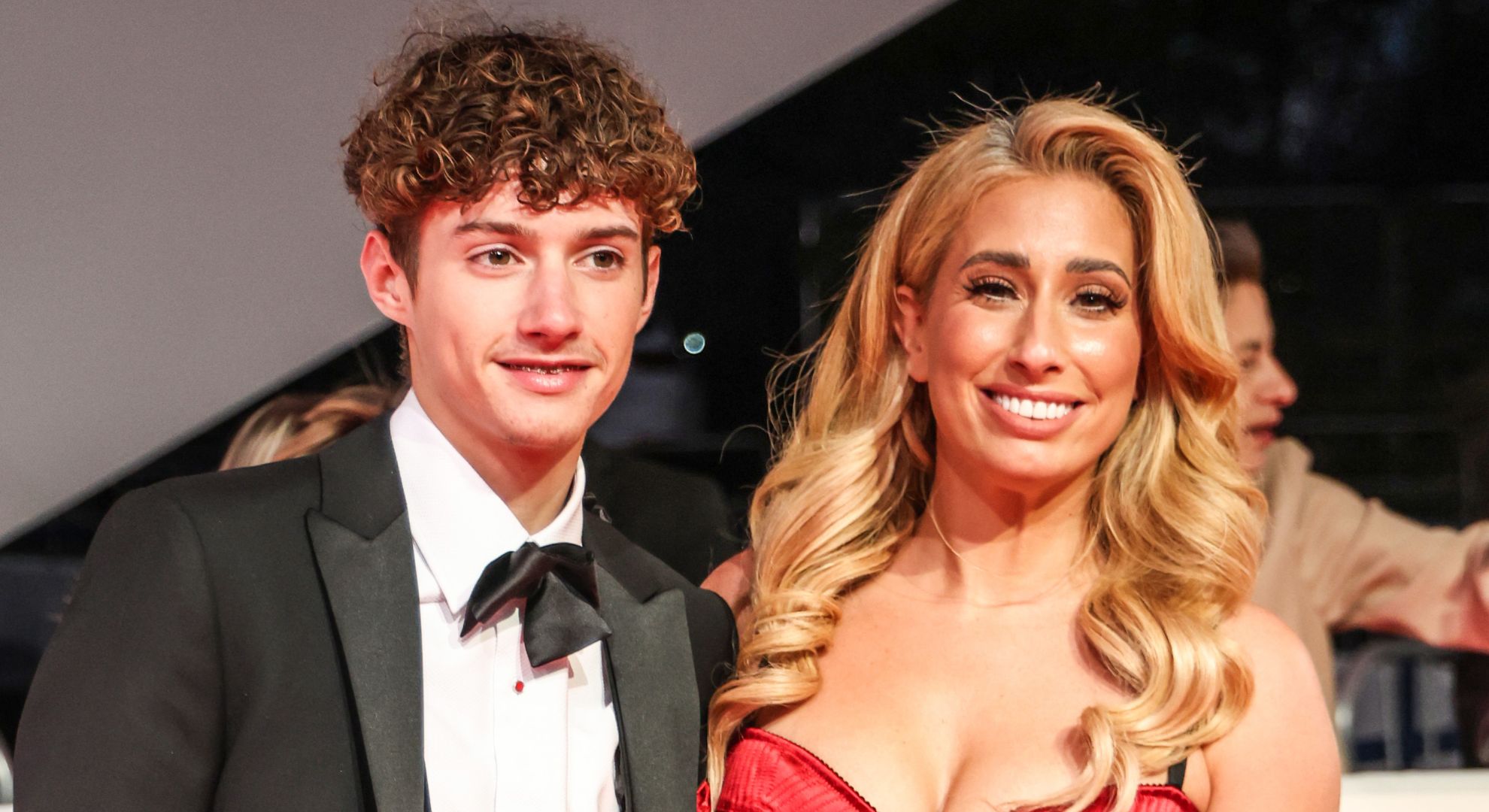 Stacey Solomon and son Zachary on the red carpet